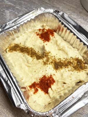 Delivered hummus, one of the best in Yerevan at Falafel Al Darwandy in Yerevan