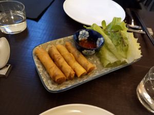 Vegan springrolls at NUNU in Rome