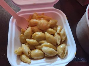 Creamy mac n cheese at Secret Vegan Kitchen in New York City