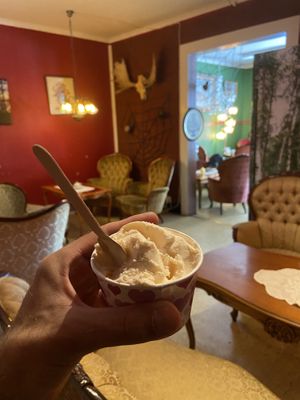 Melon sorbet and cute decor  at Glassbaren in Braecke