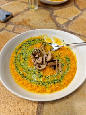 Pumpkin mushroom risoto at Pura Vida in Mallorca