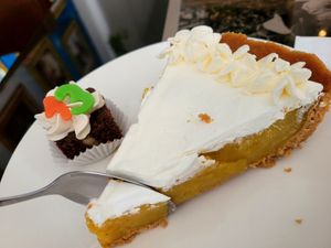 Cheesecake de maracuya. at Loving Hut - Costa Rica in Heredia