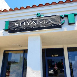exterior... sign on the way at SHYAMA - CLOSED in Canoga Park