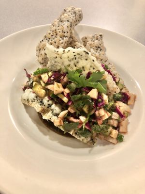 Cuttlefish Ceviche with rice cracker.  at SHYAMA - CLOSED in Canoga Park