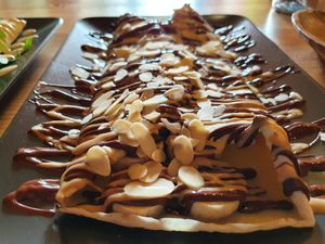 Sweet chocolate vegan pancake at Art Cafe in Ziar Nad Hronom