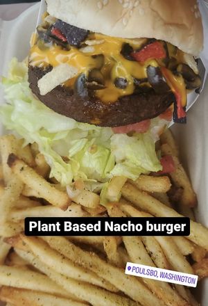 Nacho burger  at Juicy J's Smoked Burgers in Poulsbo