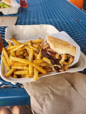 Western bbq with pineapple at Juicy J's Smoked Burgers in Poulsbo