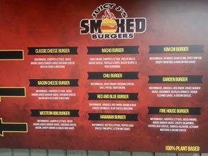 Menu  at Juicy J's Smoked Burgers in Poulsbo