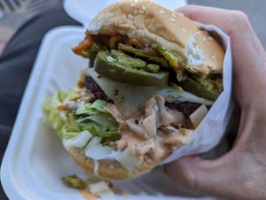 Smokehouse Burger at Juicy J's Smoked Burgers in Poulsbo