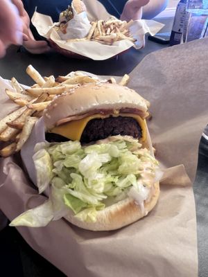 Bacon burger  at Juicy J's Smoked Burgers in Poulsbo