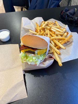 Bacon cheeseburger   at Juicy J's Smoked Burgers in Poulsbo
