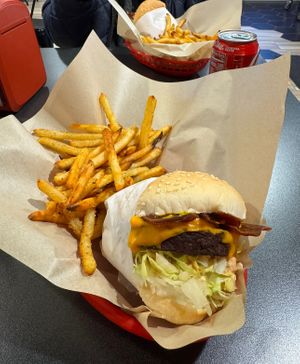 Amazing Bacon Cheeseburger!   at Juicy J's Smoked Burgers in Poulsbo