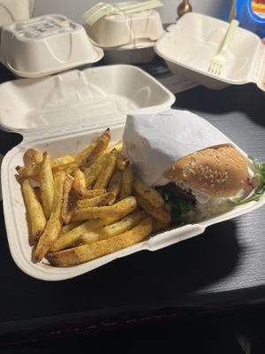 The blue cheeze burger was incrediblee  at Juicy J's Smoked Burgers in Poulsbo