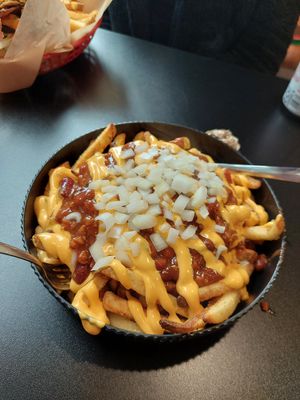 Large chili cheese fries at Juicy J's Smoked Burgers in Poulsbo