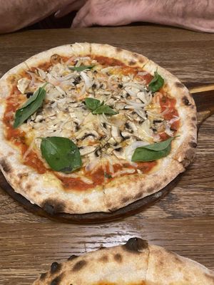 Added some mushroom and onion  at Gatto Matto Ristorante in Bratislava