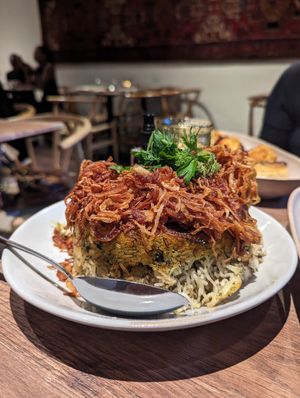 Sabzi pollo (oil instead of butter) at Delbar Middle Eastern in Atlanta