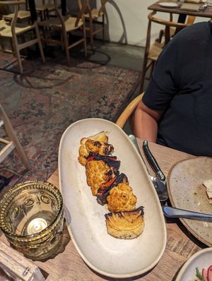 Grilled veggies at Delbar Middle Eastern in Atlanta