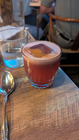 Blue Velvet cocktail at Delbar Middle Eastern in Atlanta