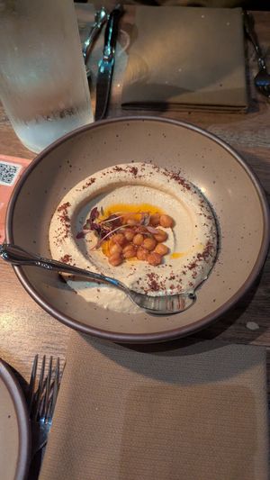 Hummus at Delbar Middle Eastern in Atlanta