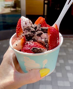 Vegan Strawberry Soft Serve ❤️  at Easy Breezy in Corte Madera