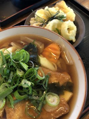 Shoyu Ramen with Veggie Tempura  at Cookatoo Kitchen in Richmond
