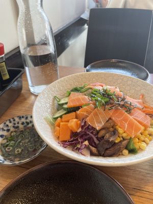 Highly recommend the fisch bowl!! Huge, fed two of us!   at Cookatoo Kitchen in Richmond