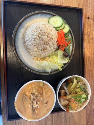 Lunch special - red curry and black bean stir fry   at Cookatoo Kitchen in Richmond