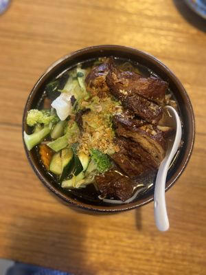 Duck noodle soupp #Veganuary at Cookatoo Kitchen in Richmond