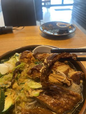 Duck noodle soupp #Veganuary at Cookatoo Kitchen in Richmond