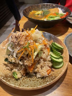 Thai fried rice with chicken chunks  at Cookatoo Kitchen in Richmond