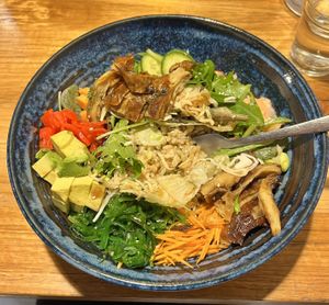 Crispy Vegan Duck Pole Bowl  at Cookatoo Kitchen in Richmond