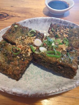 chive cakes at Cookatoo Kitchen in Richmond