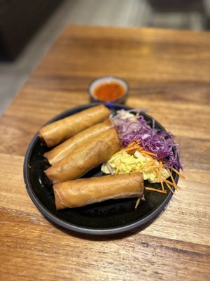 Yummy and crispy spring rolls  at Cookatoo Kitchen in Richmond