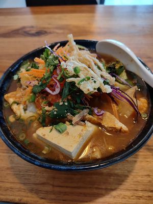 Tom yum noodle soup at Cookatoo Kitchen in Richmond