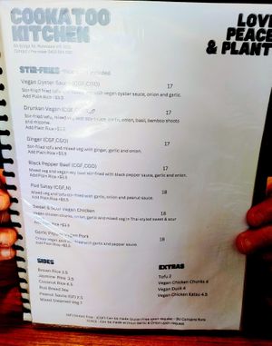 Menu Dec 2025 at Cookatoo Kitchen in Richmond