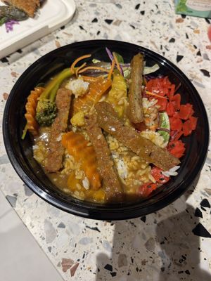 Katsu chicken with curry added  at Cookatoo Kitchen in Richmond