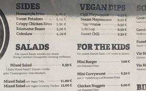 sides 🍟, dips 🥫, vegan salads 🥗 (ignore the animal cruelty kids menu ) at Lim's WAY in Buchholz