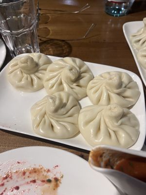 Potatoes kinkhali  at Chashnagiri in Tbilisi