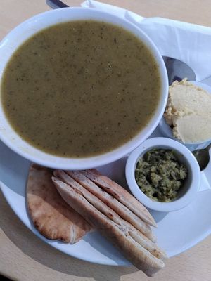 Pea and mint soup at The Box Cafe. in Cambridge