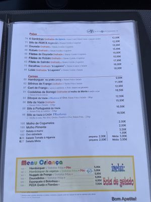 Menu portuguese  at Fr Sabores in Albufeira