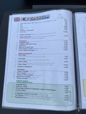 Menu english  at Fr Sabores in Albufeira