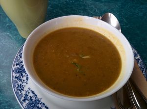 
Black Eye Peas mixed Veggie Soup at Potala Organic Cafe in Albany
