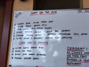 Set menu is on display as you enter at Potala Organic Cafe in Albany