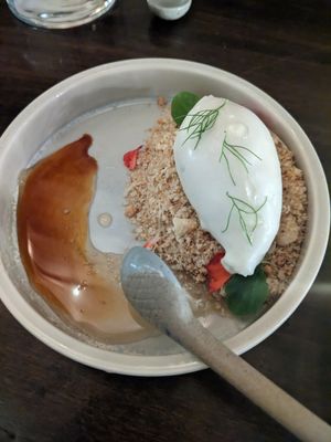 Ice cream with hazelnut and thyme at Hawker in Toronto