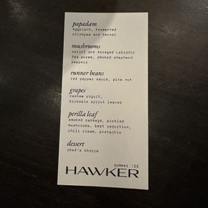 Summer ‘25 6-Course Tasting Menu  at Hawker in Toronto