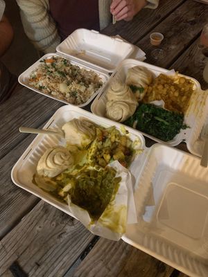 Half eaten meals! Traditional Nepalese Momos  at Sherpa Nirvana in Portland