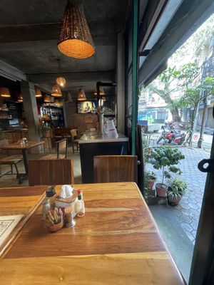 The view near the window   at Mitho Restaurant in Kathmandu