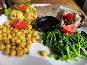 Vegan breakfast  at Mitho Restaurant in Kathmandu