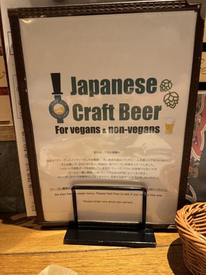 Menu (there is an extra vegan menu).  at Craft Beer Server Land in Tokyo