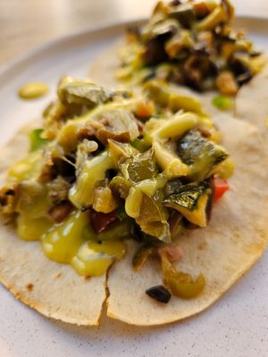 Vegan taco at Fresco Juice & Salad Bar in Andros